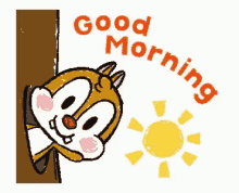 Good Morning GIF funny cartoon video with Love and Flowers