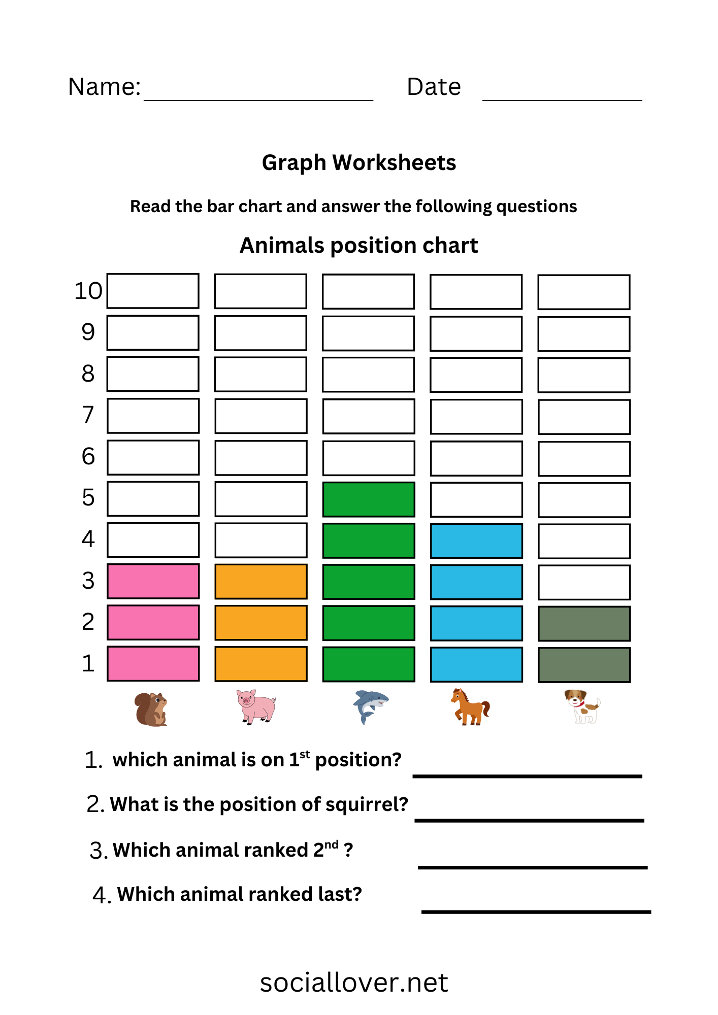 Bar graph worksheets for Kindergarten and Pre k