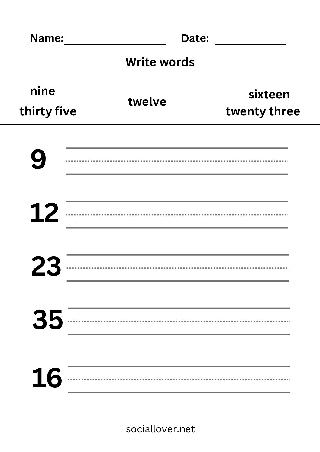 Match and Write words worksheets