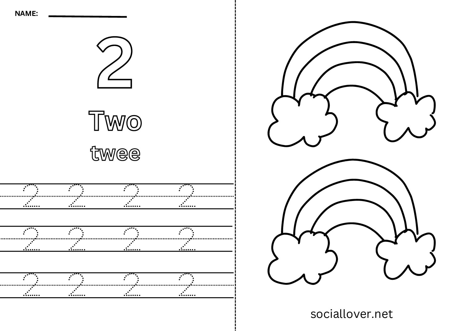 Bilingual Dutch Number 2 Worksheet